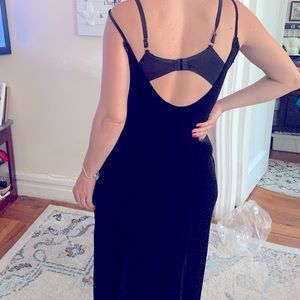 Coctail simple maxi black dress